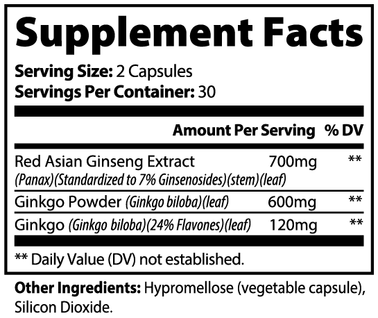 Asian Ginseng + Ginkgo Biloba