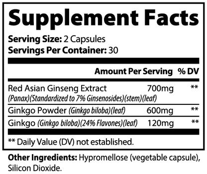 Asian Ginseng + Ginkgo Biloba