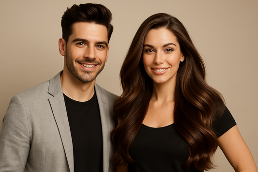 man and woman with good hair